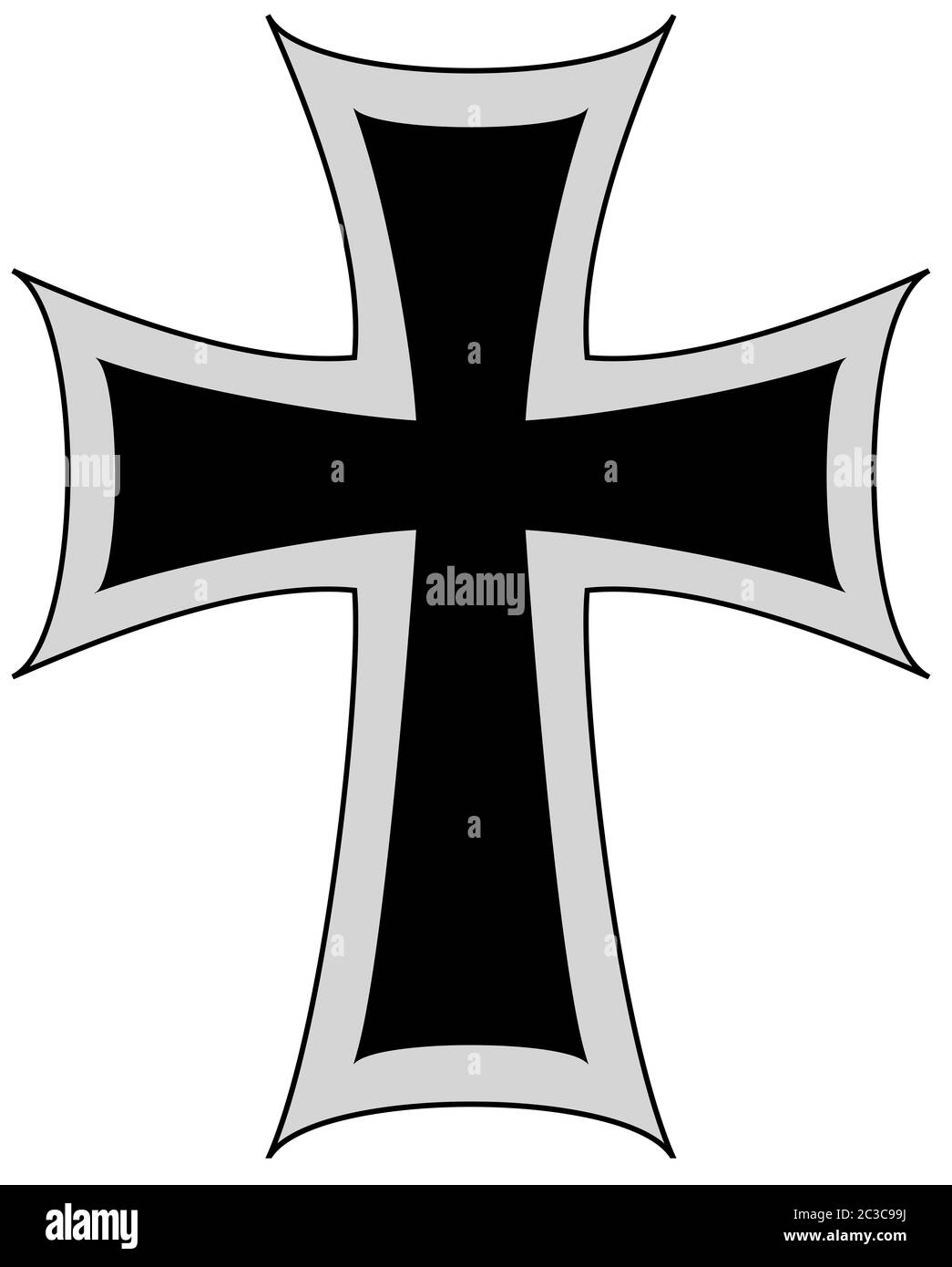 Kreuzzüge Ritter templer christian kreuzen maltesische Religion Illustration schwarz silber Stockfoto