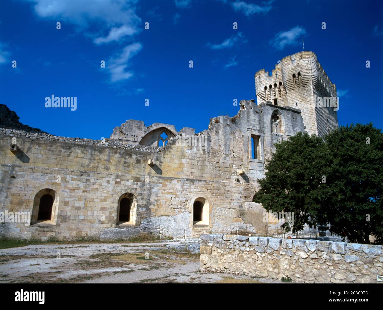 Provence Frankreich Abbaye de Montmajour Ruinen Pons De L'Orme Turm Stockfoto