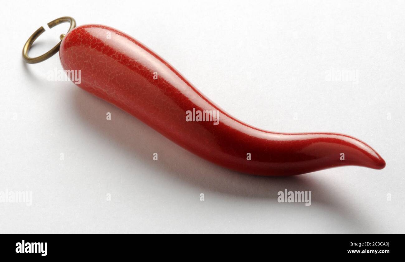 Lucky Horn auf weißem Hintergrund Stockfoto