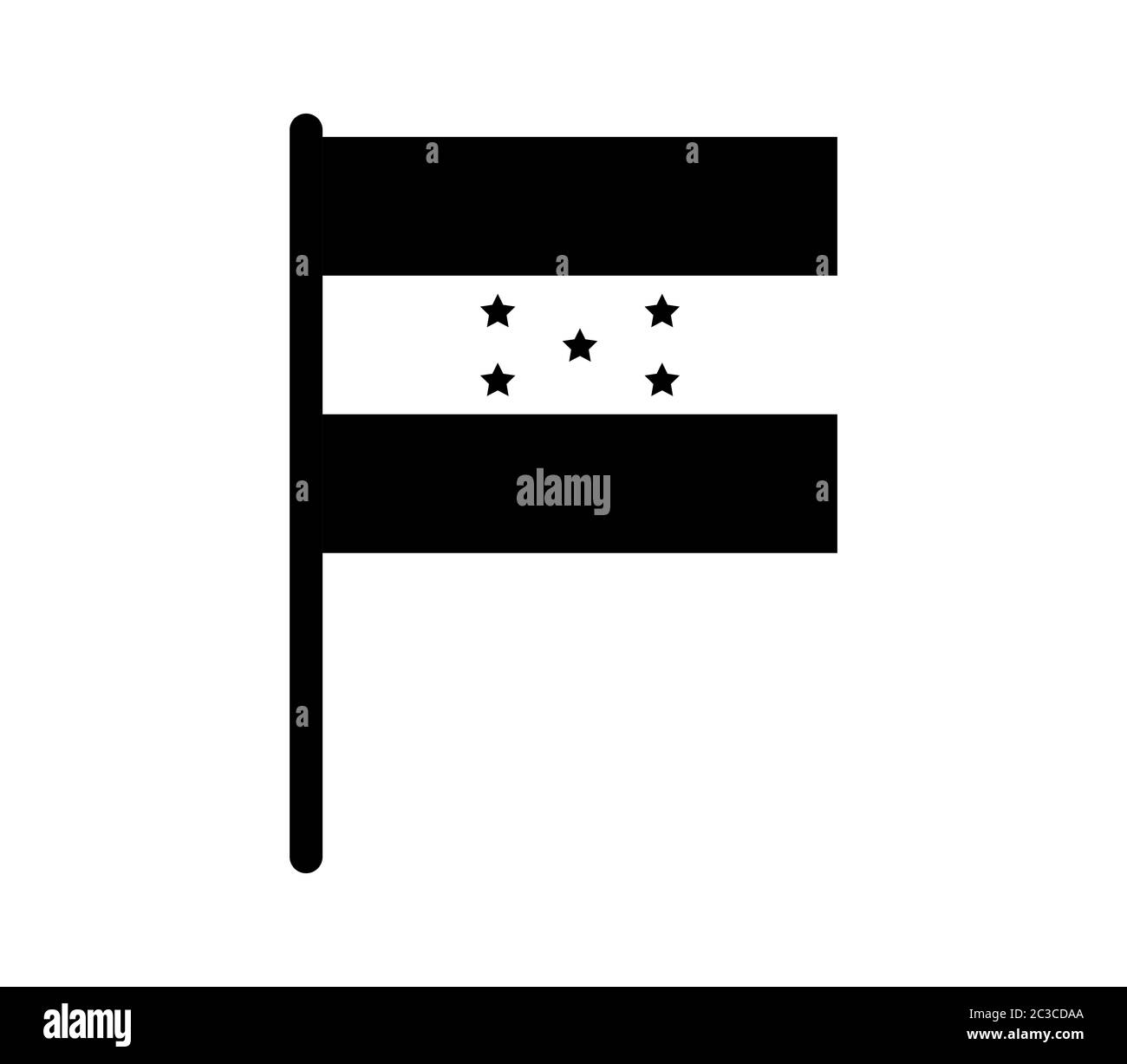 Flaggensymbol von Honduras in Vektor auf weißem Hintergrund dargestellt Stockfoto
