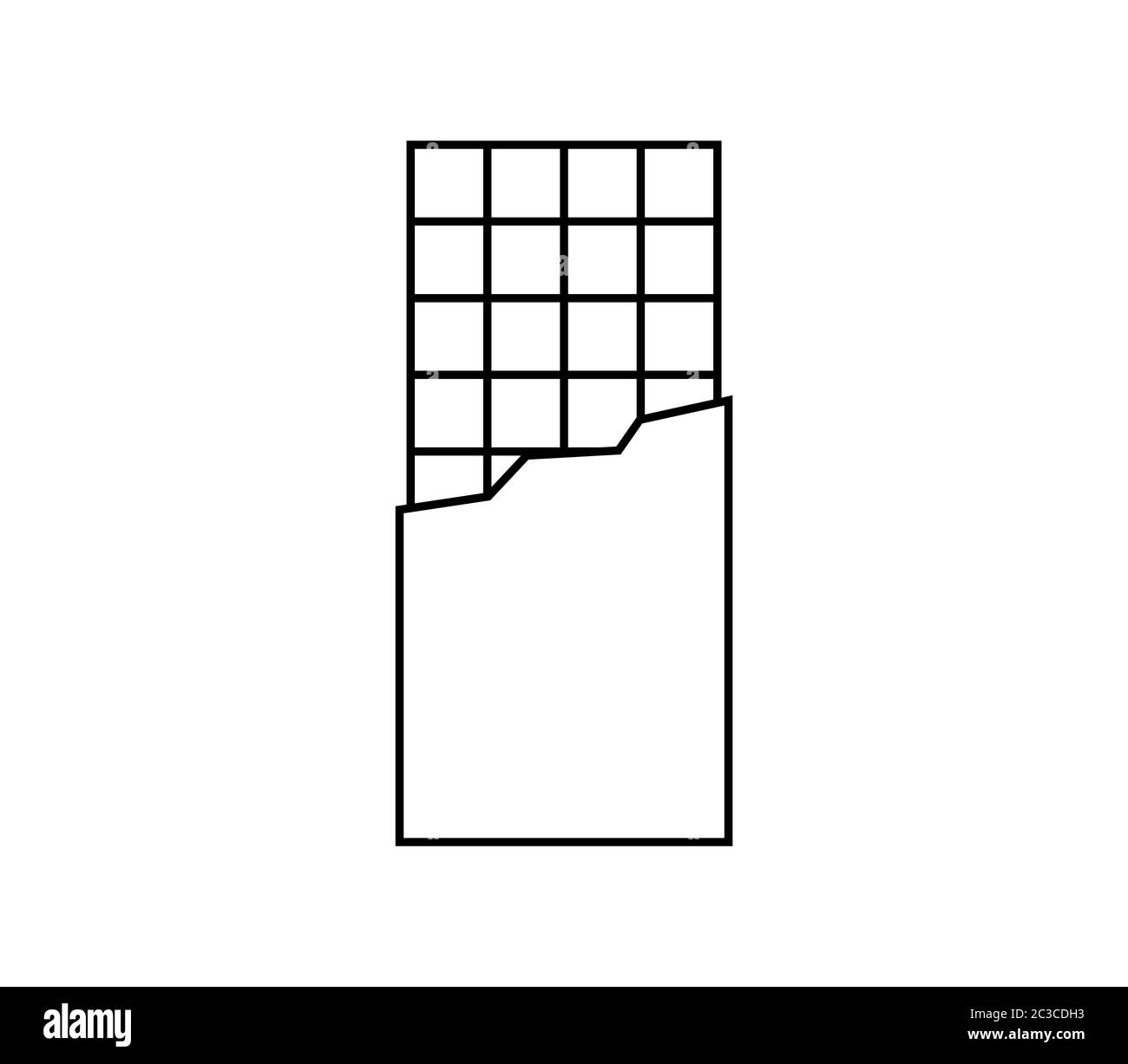 Schokoladensymbol in Vektor auf weißem Hintergrund dargestellt Stockfoto