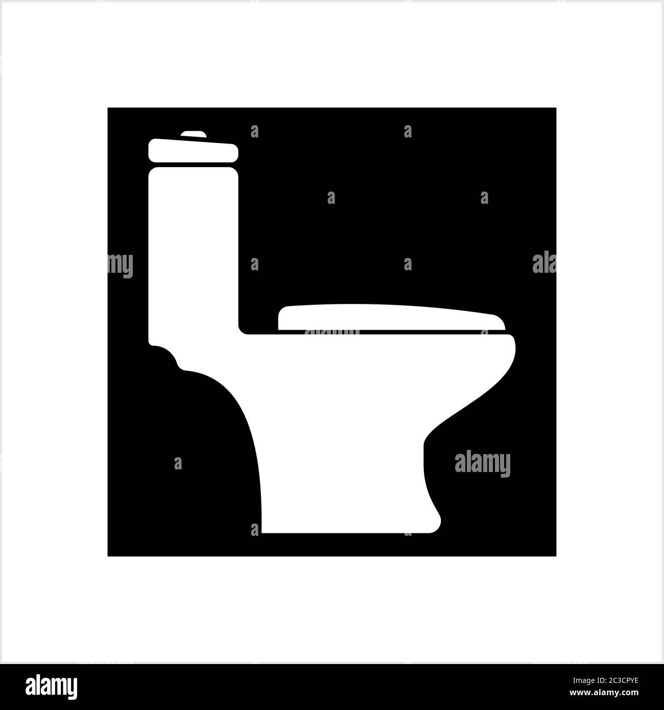 Toilettensymbol, Toilettenschüssel Symbol Vektor-Kunst Illustration Stock Vektor