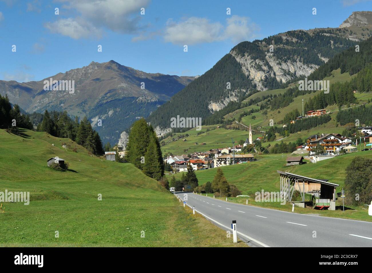Reschenpass in Südtirol Stockfoto