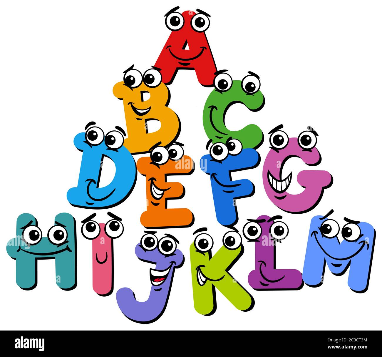 alphabet Buchstaben Zeichen Cartoon Illustration Stockfotografie - Alamy