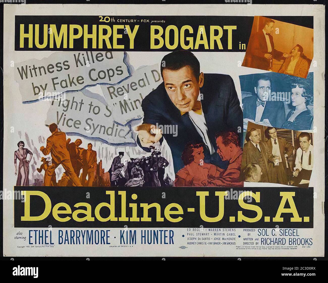 Deadline Usa - Vintage Movie Poster Stockfoto