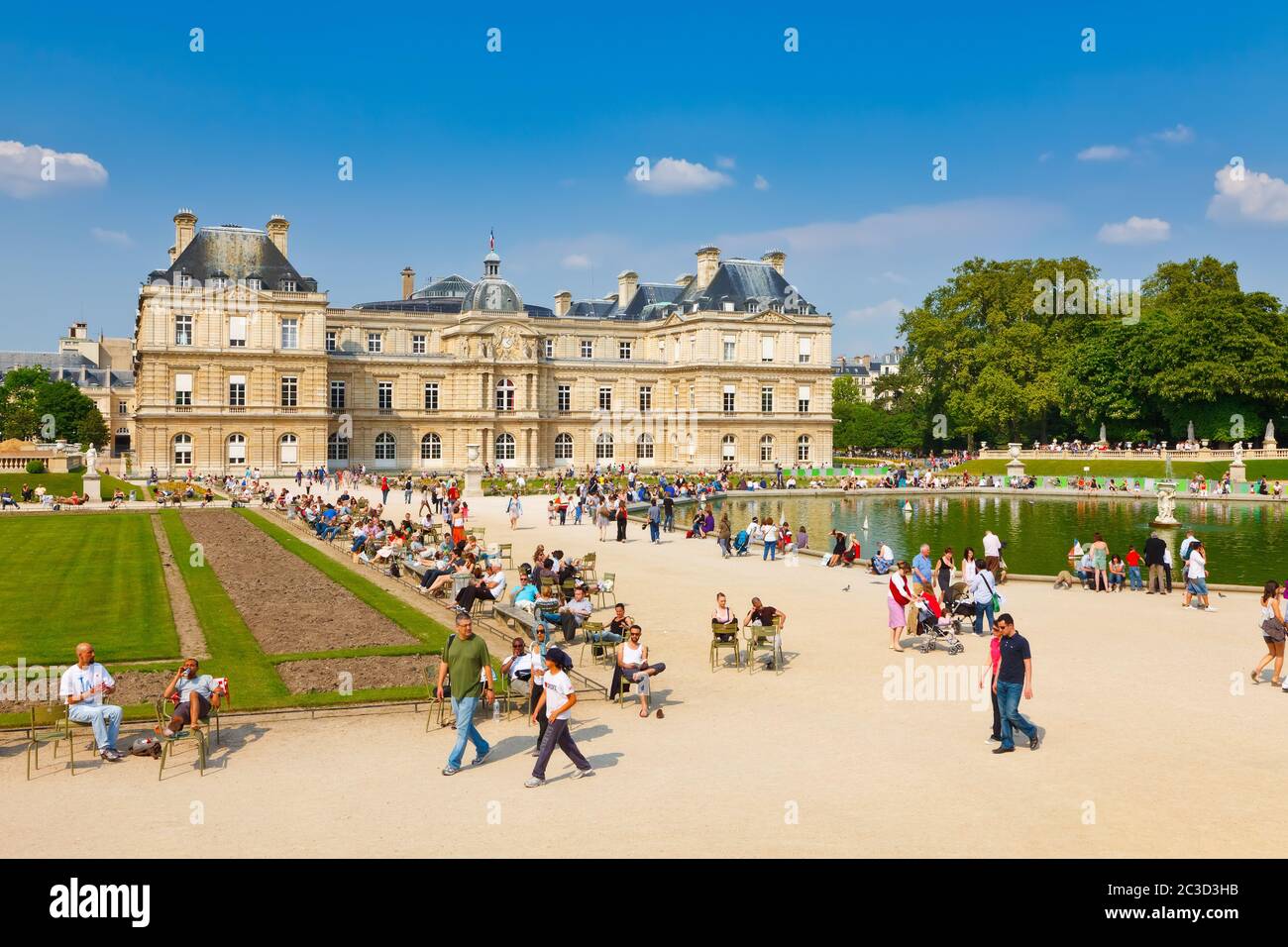 Sonniger Tag im Jardin du Luxembourg, Paris Stockfoto