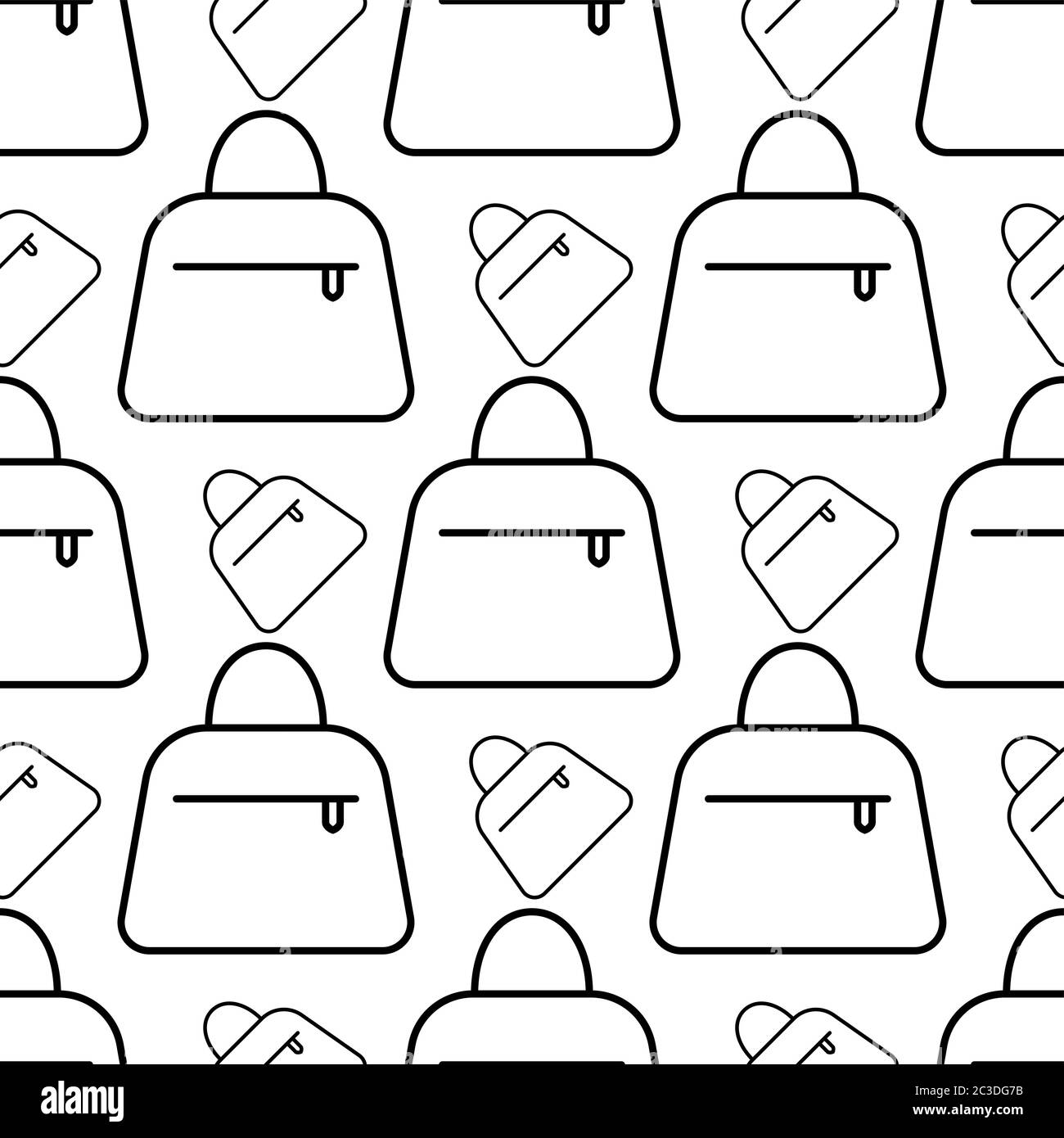 Handtasche Symbol Nahtloses Muster, Hand Tasche Design Vektor Kunst Illustration Stock Vektor