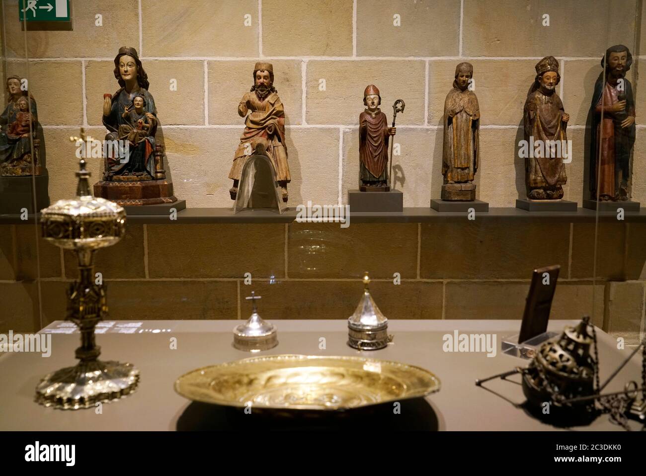 Alte religiöse Kunstwerke Ausstellung im Diözesanmuseum in der Basilika Santa Maria des Chorus.San Sebastian.Baskenland.Spanien Stockfoto