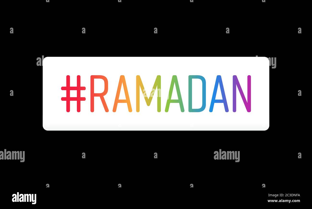 ramadan Hashtag. Bunte Design Vektor Vorlage. Stock Vektor