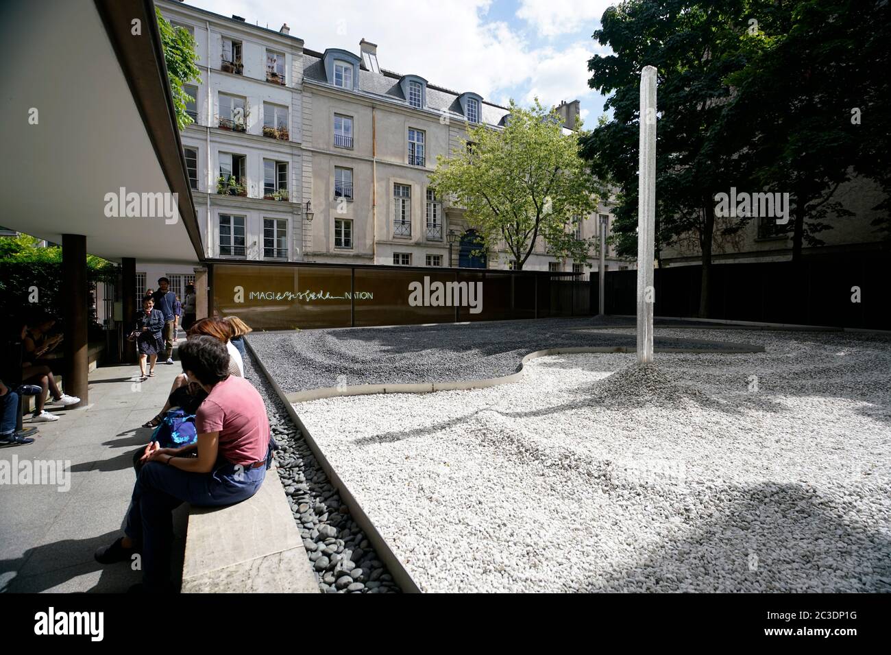 Der Zen-Garten von Maison européenne de la photographie.Paris.Frankreich Stockfoto