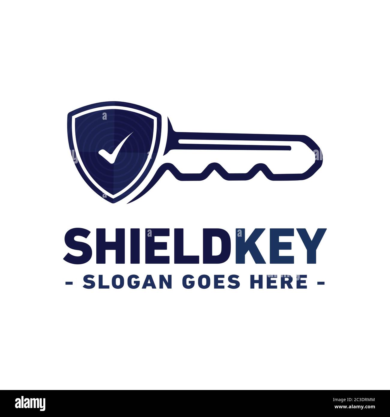 Logo des Schildschlüssels. Vektor und Illustration. Stock Vektor