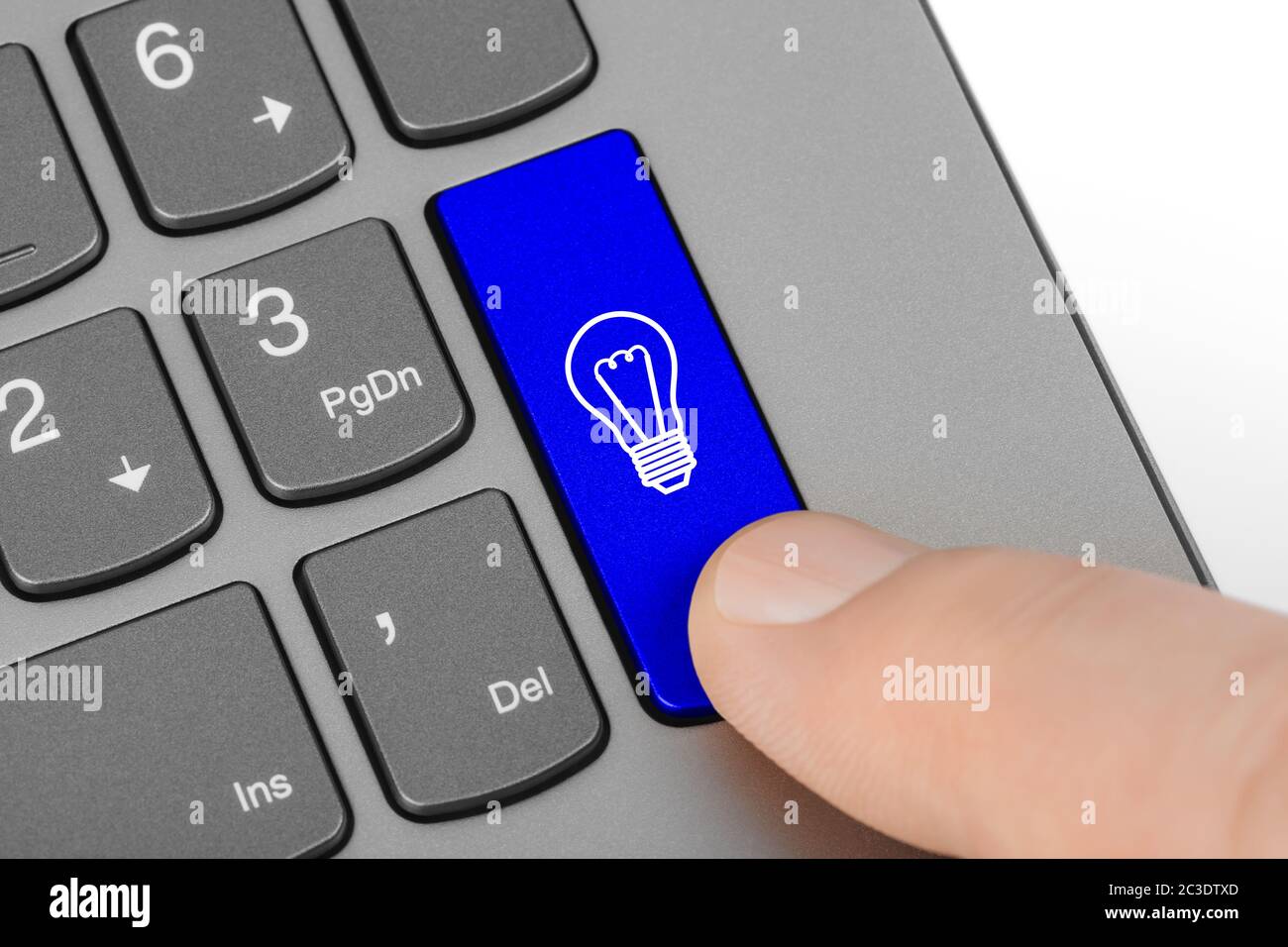 Computer-Tastatur mit Lampe Schlüssel Stockfoto