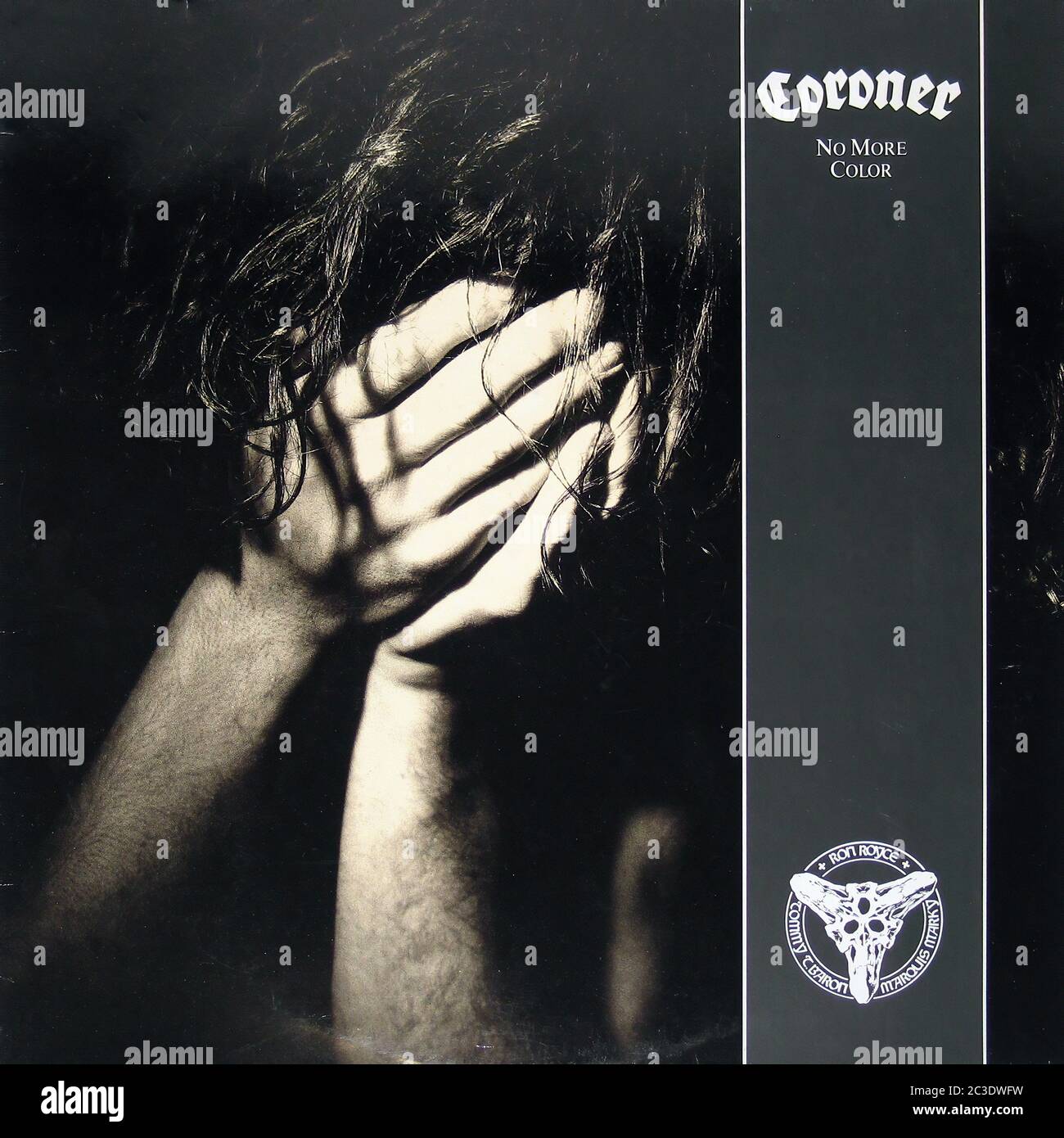 CORONER KEINE FARBE MEHR - Vintage 12'' Vinyl LP Cover Stockfoto