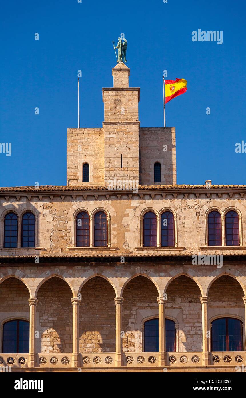 Der Königspalast von La Almudaina, Palma, Mallorca, Spanien Stockfoto