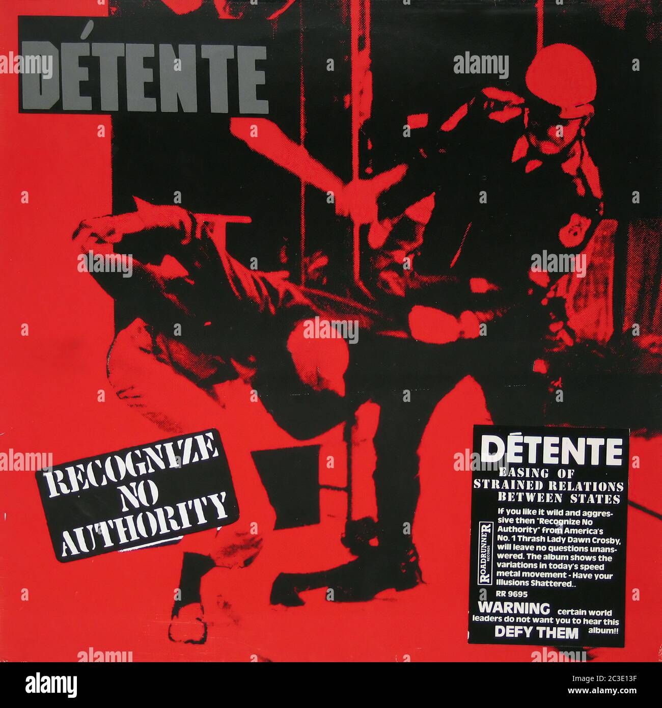 DETENTE ERKENNE KEINE AUTORITÄT - Vintage 12'' Vinyl LP Cover Stockfoto