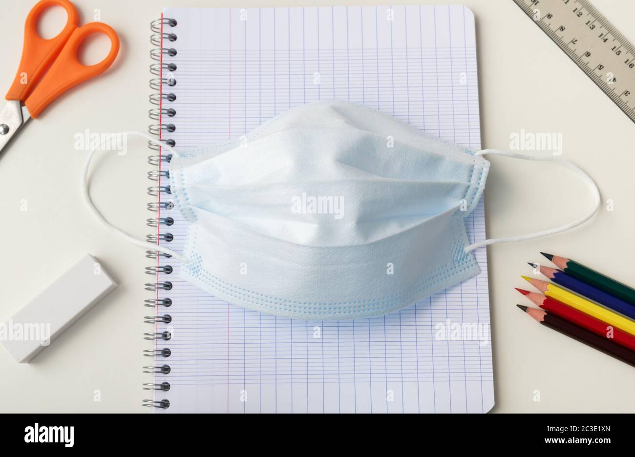 Zurück zur Schule Coronavirus covid 19 Stockfoto