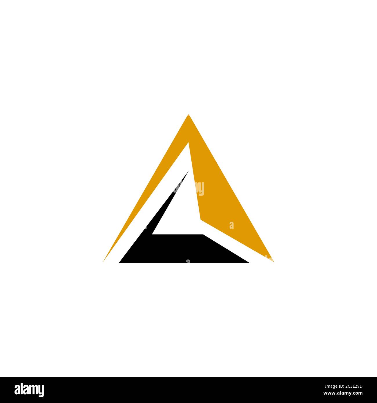 Dreieck Grafik Logo Vorlage, Vektor-Illustration einer Pyramide, isoliert auf weißem Hintergrund. Stock Vektor