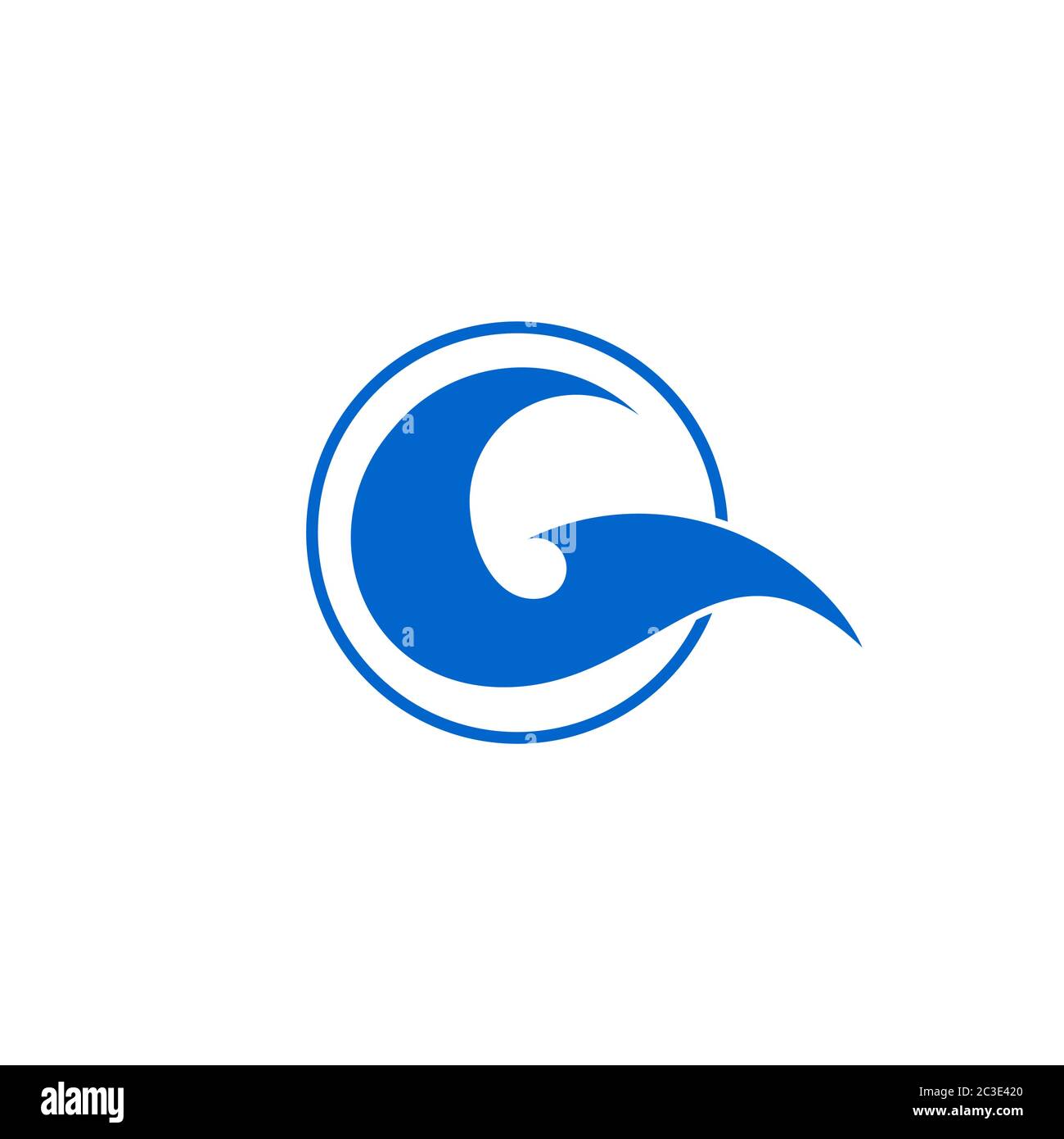 Waves Logo, Anfangsbuchstabe G Design-Konzept, Abstract Business-Logo, isoliert auf weißem Hintergrund. Stock Vektor