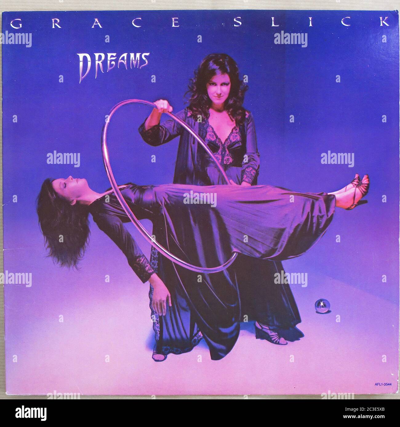 GRACE SLICK JEFFERSON AIRPLANE DREAMS Lyrics Sleeve original USA - Vintage 12'' LP Vinyl Cover Stockfoto