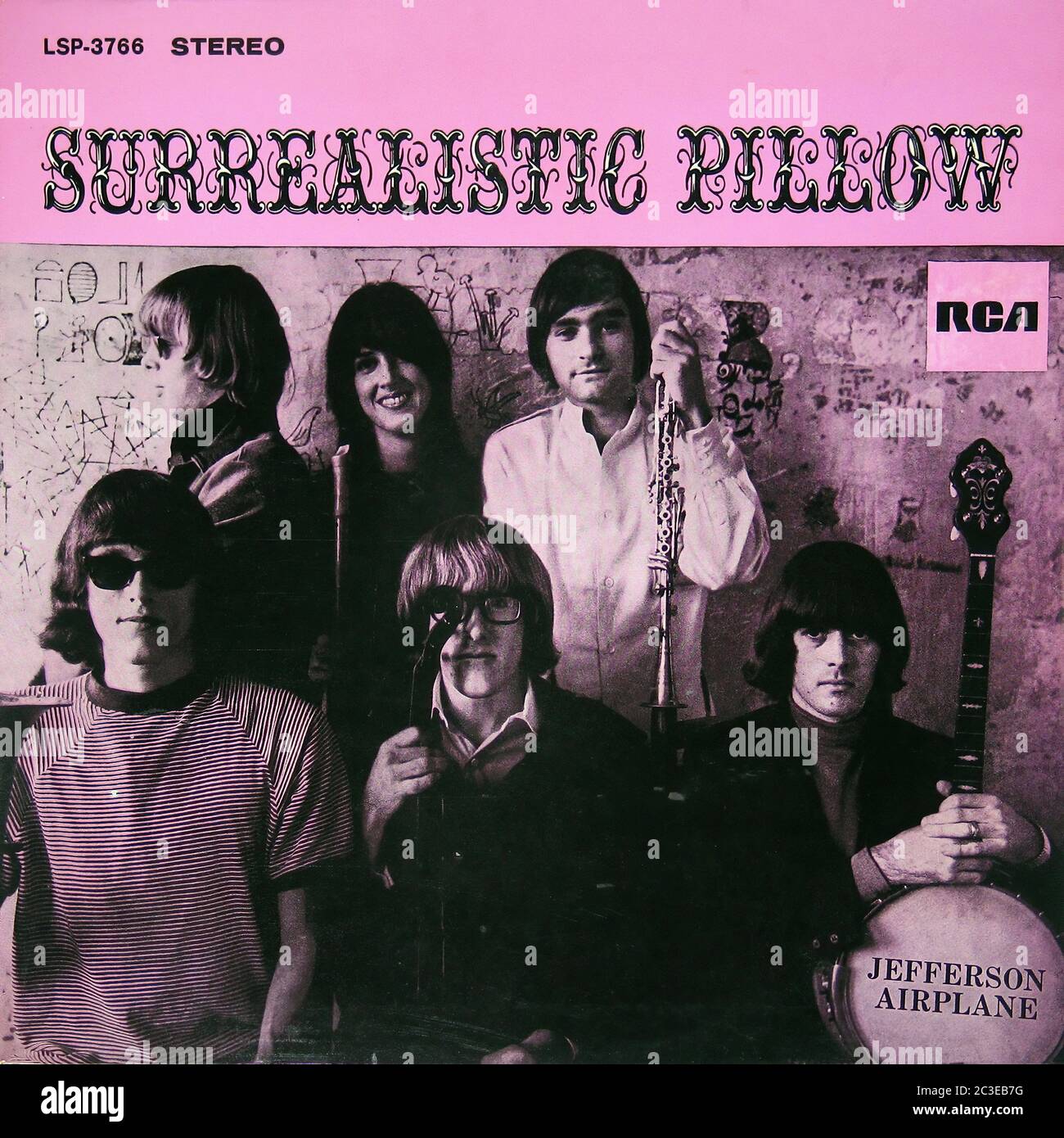 Jefferson Airplane Surrealistic Pillow - Vintage 12'' Vinyl LP Cover Stockfoto