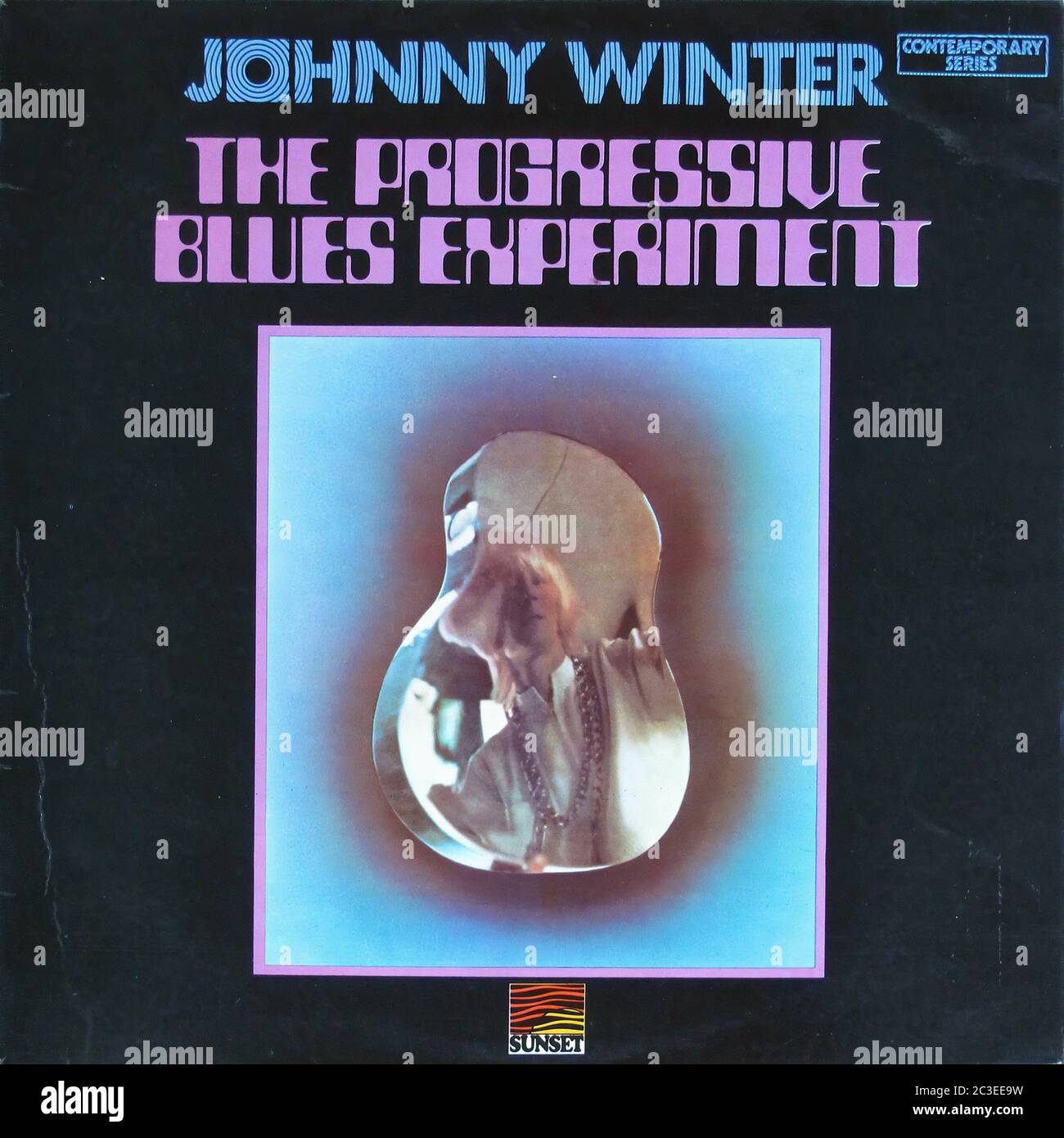 JOHNNY WINTER PROGRESSIVE BLUES EXPERIMENT SUNSET LIBERTY - Vintage 12'' LP Vinyl Cover Stockfoto