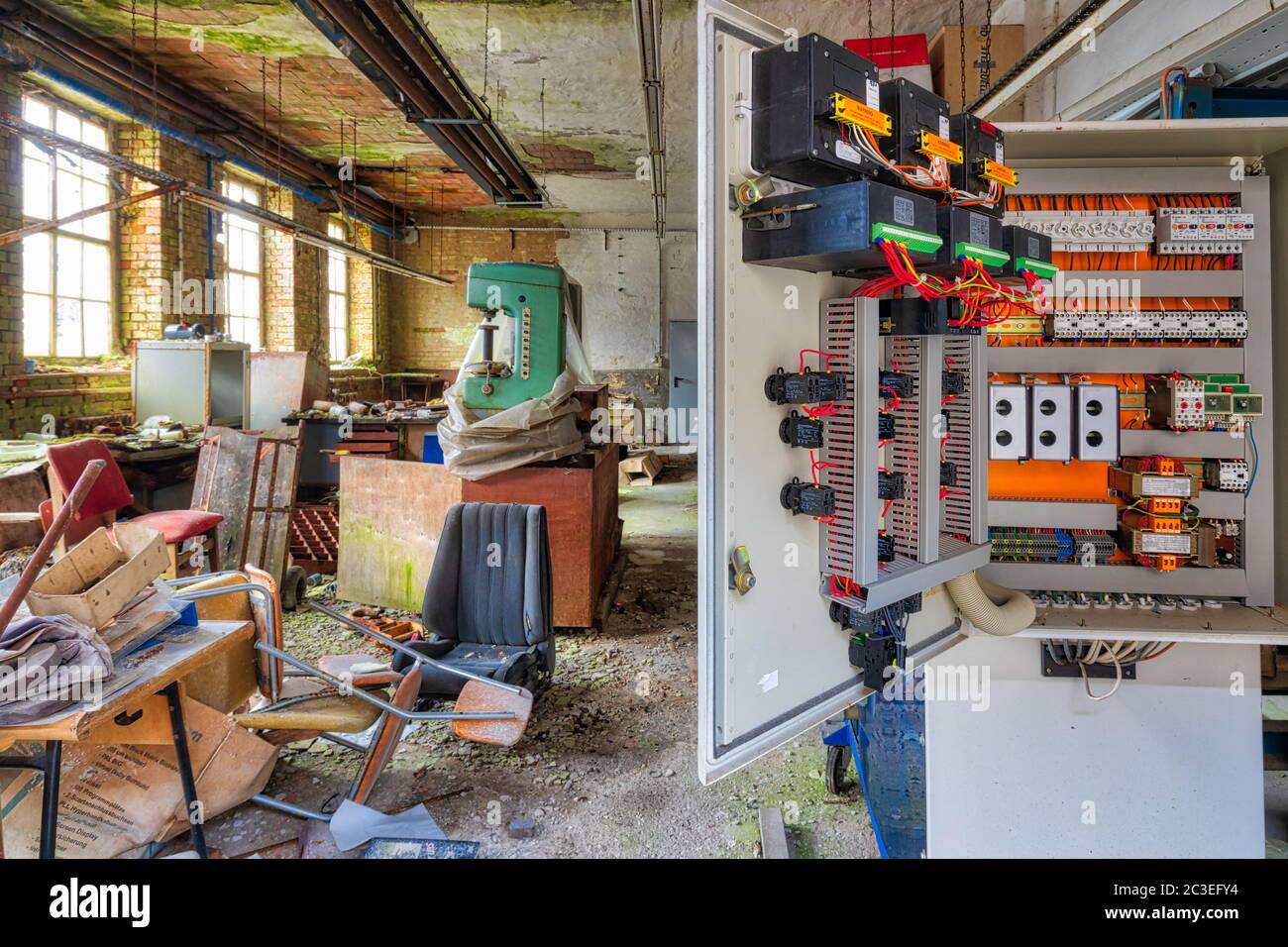 Industrie Verlorene Orte verlassene Werkstatt Stockfoto