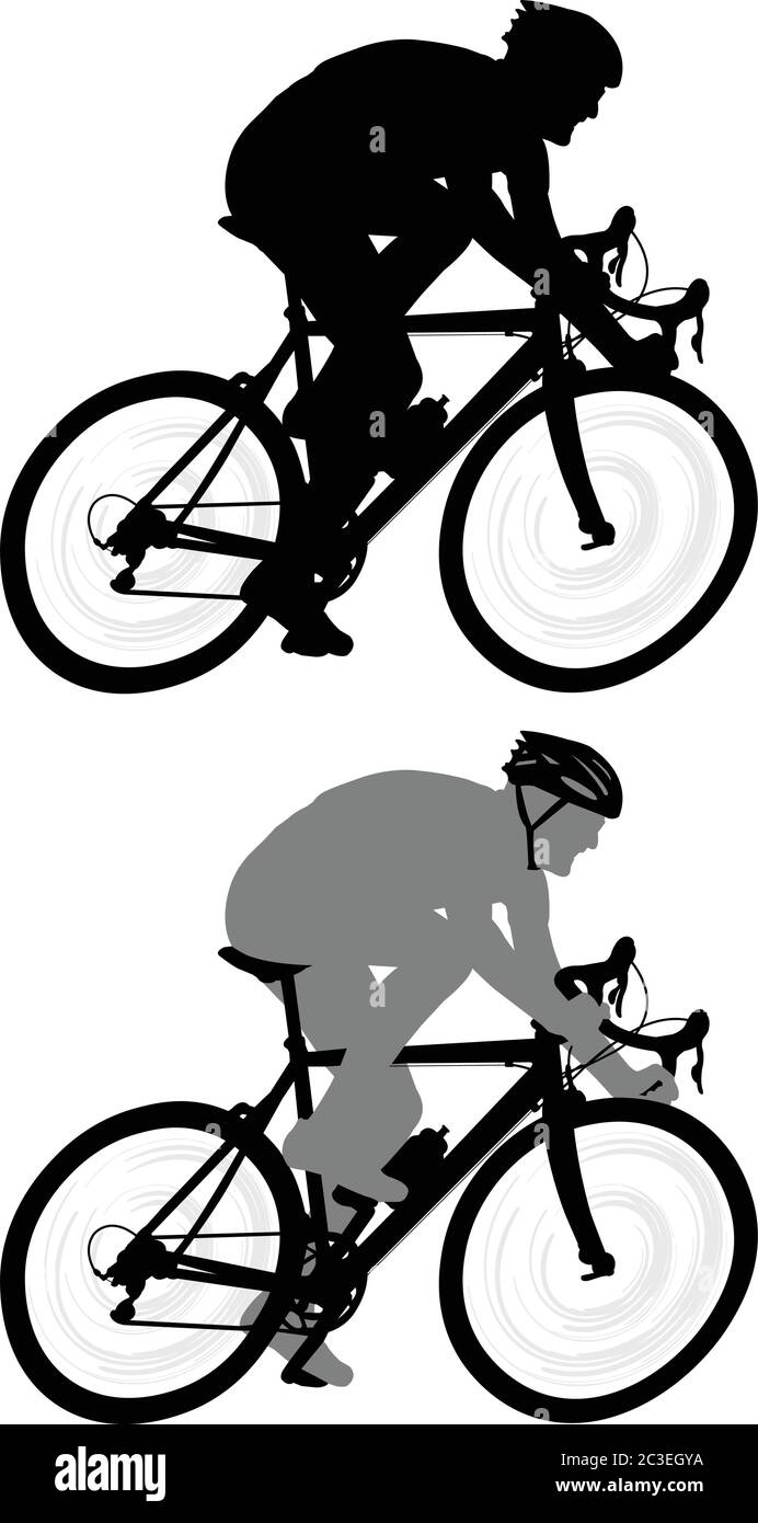 Race Bikyclist Silhouette - Vektor Stock Vektor