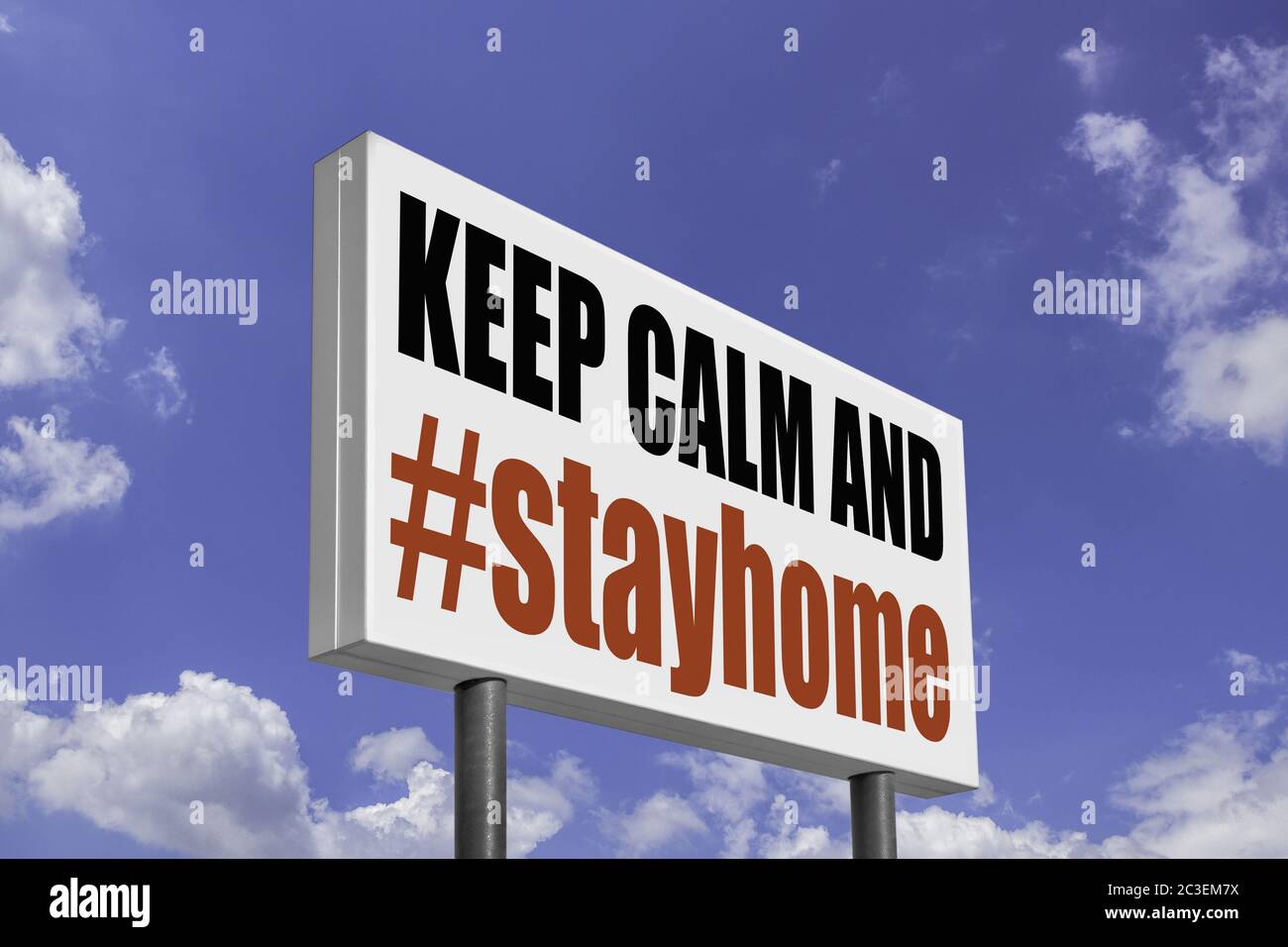 Hashtag #stayhome auf großen Werbepanel Stockfoto