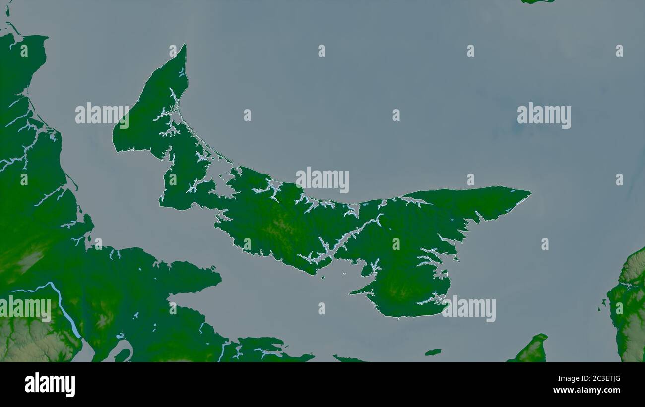 Mappa fisica del principe edward island Fotos und Bildmaterial in