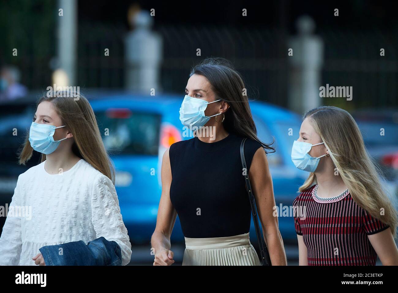 Madrid, Madrid, Spanien. Juni 2020. Königin Letizia von Spanien, Prinzessin Sofia, Kronprinzessin Leonor besucht zeitgenössische Flamenco-Darbietungen im Teatros del Canal am 19. Juni 2020 in Madrid, Spanien Credit: Jack Abuin/ZUMA Wire/Alamy Live News Stockfoto