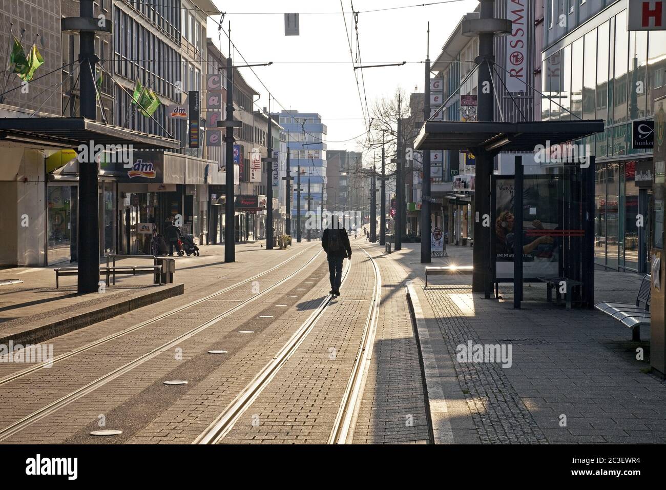 Europa, Deutschland, Nordrhein-Westfalen, Witten, verlassene Innenstadt, Koronakrise, März 2020 Stockfoto