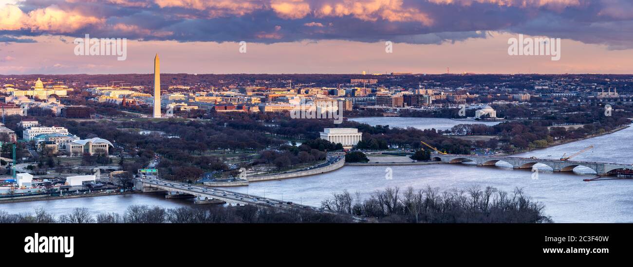 Sonnenuntergang in Washington DC Stockfoto
