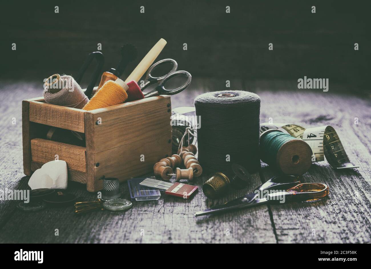 Nähwerkzeuge Stockfoto
