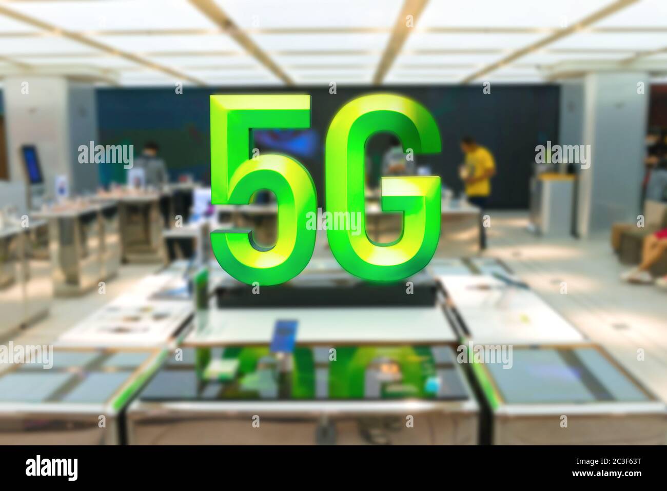 5G-Zeichen-Datenkonzept Stockfoto