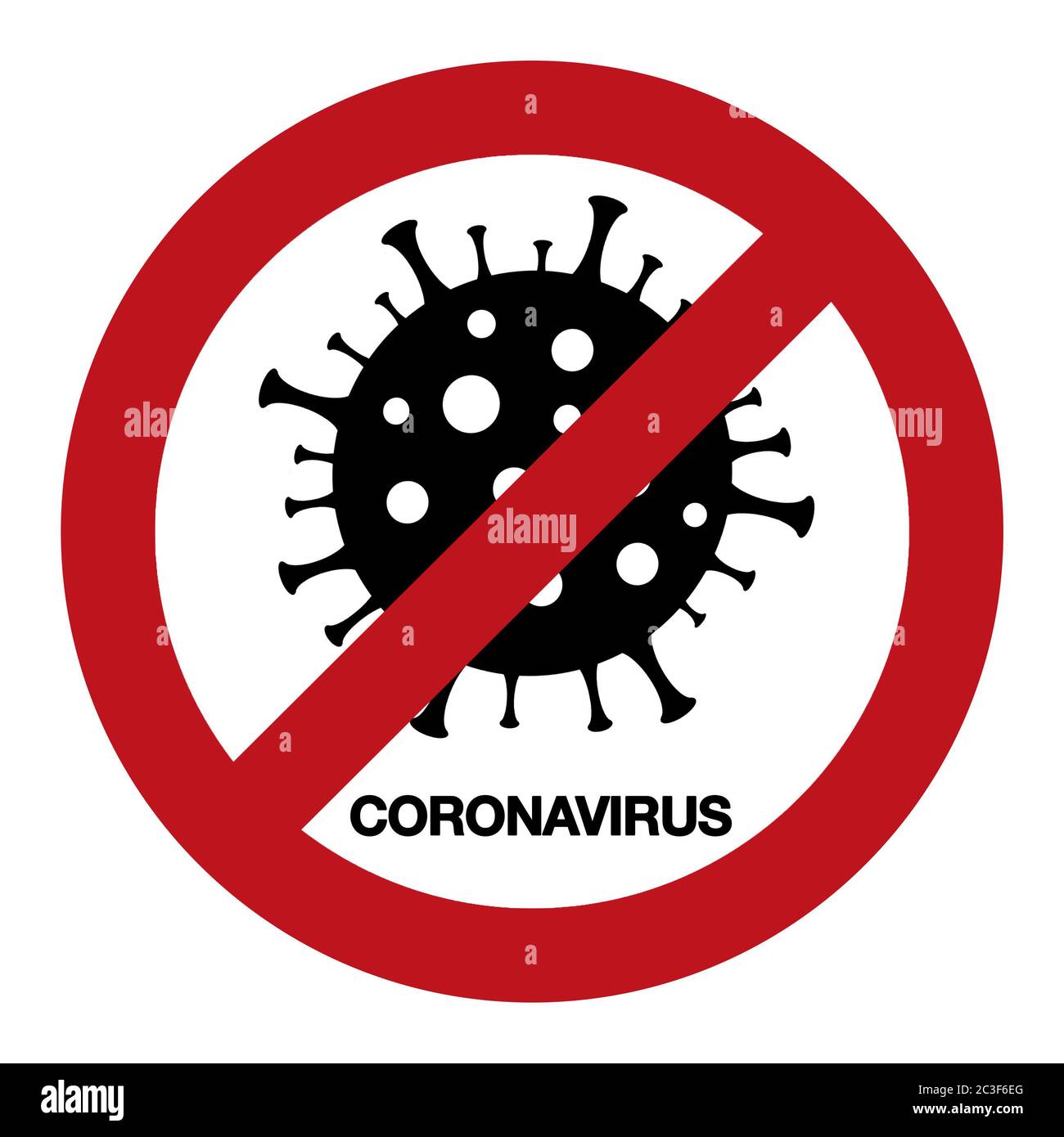 Warnschild für Coronavirus. Medizinisches Konzept für Pandemieausbrüche. Stockfoto