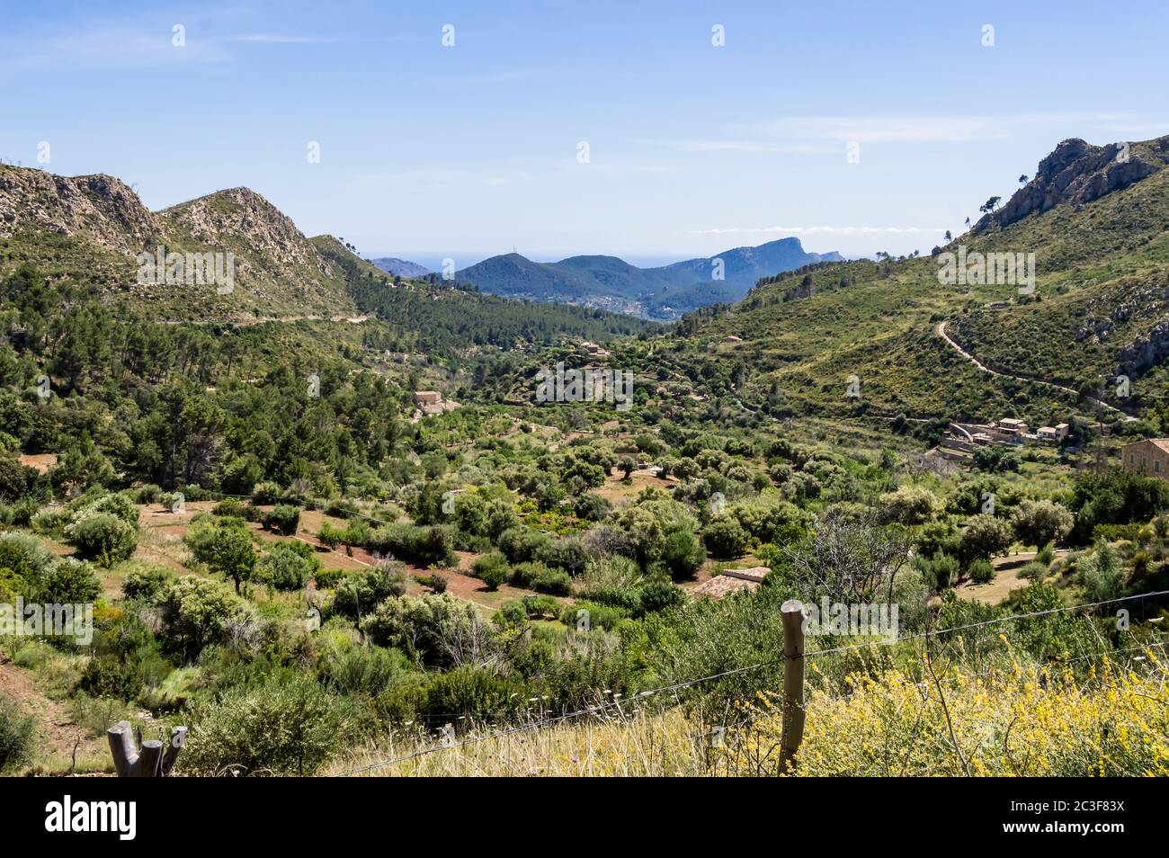 Blick auf die Straße von las Comas nach Palma de Mallorca Stockfoto