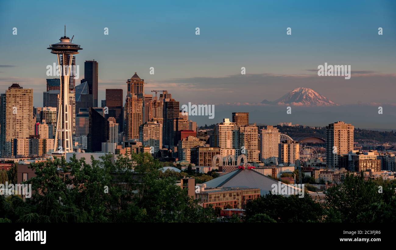Blick auf Seattle vom Kerry Park Stockfoto