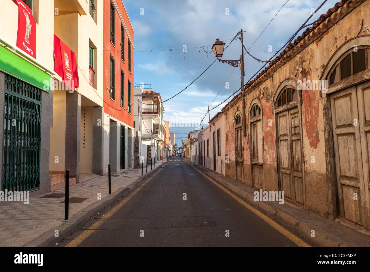 Blick auf die Straße San Sebastián de la gomera Stockfoto