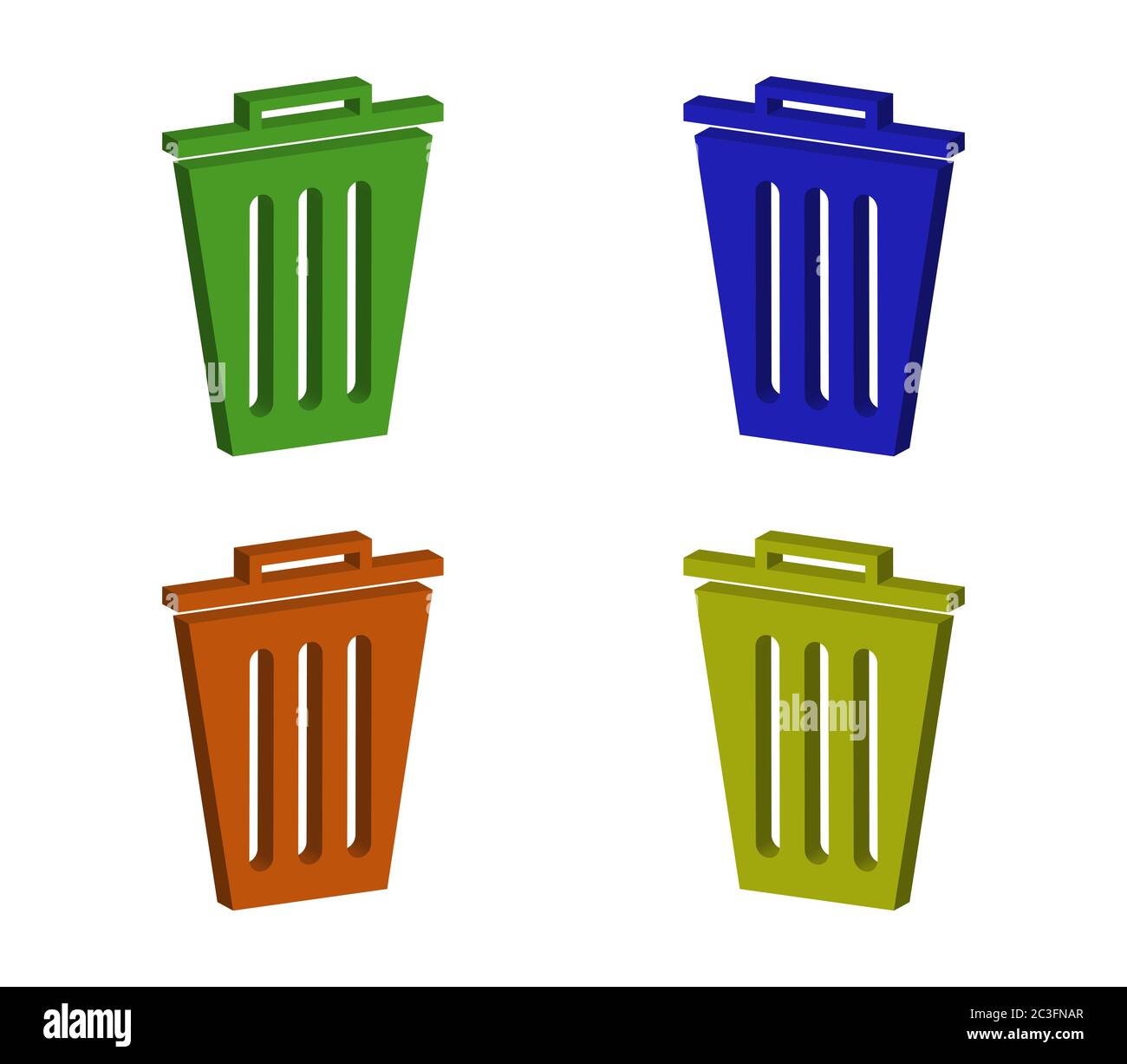 Papierkorb-Symbol in Vektor auf weißem Hintergrund dargestellt Stockfoto