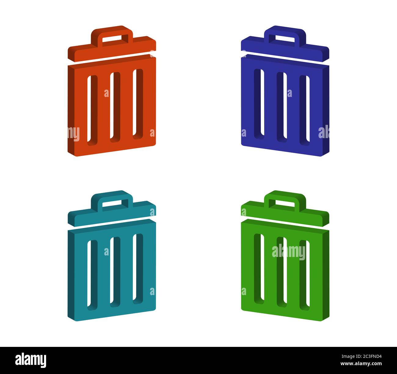 Papierkorb-Symbol in Vektor auf weißem Hintergrund dargestellt Stockfoto