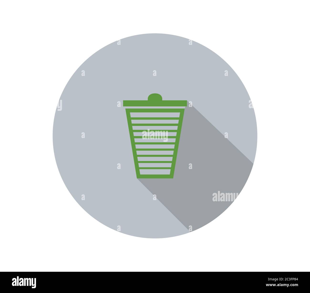 Papierkorb-Symbol in Vektor auf weißem Hintergrund dargestellt Stockfoto