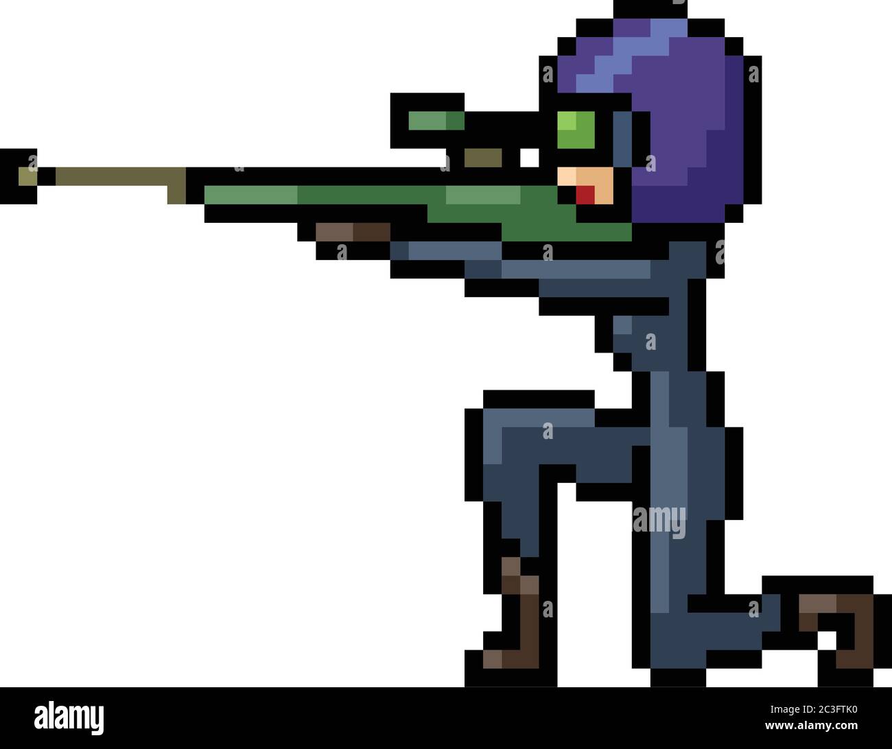 vektor Pixel Kunst Assassin Frau isoliert Cartoon Stock Vektor