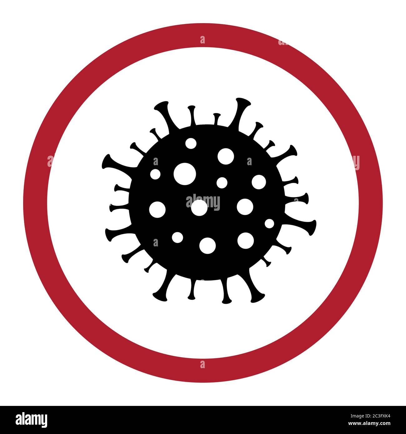 Warnschild für Coronavirus. Medizinisches Konzept für Pandemieausbrüche. Stockfoto