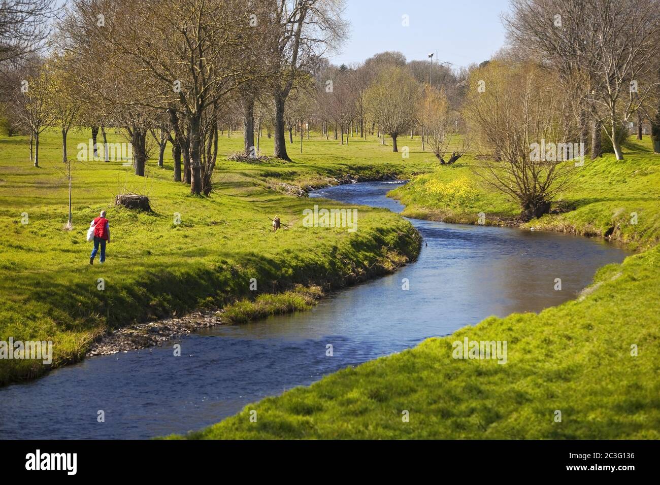 Die Inde im Frühjahr, Inden, Nordrhein-Westfalen, Deutschland, Europa Stockfoto