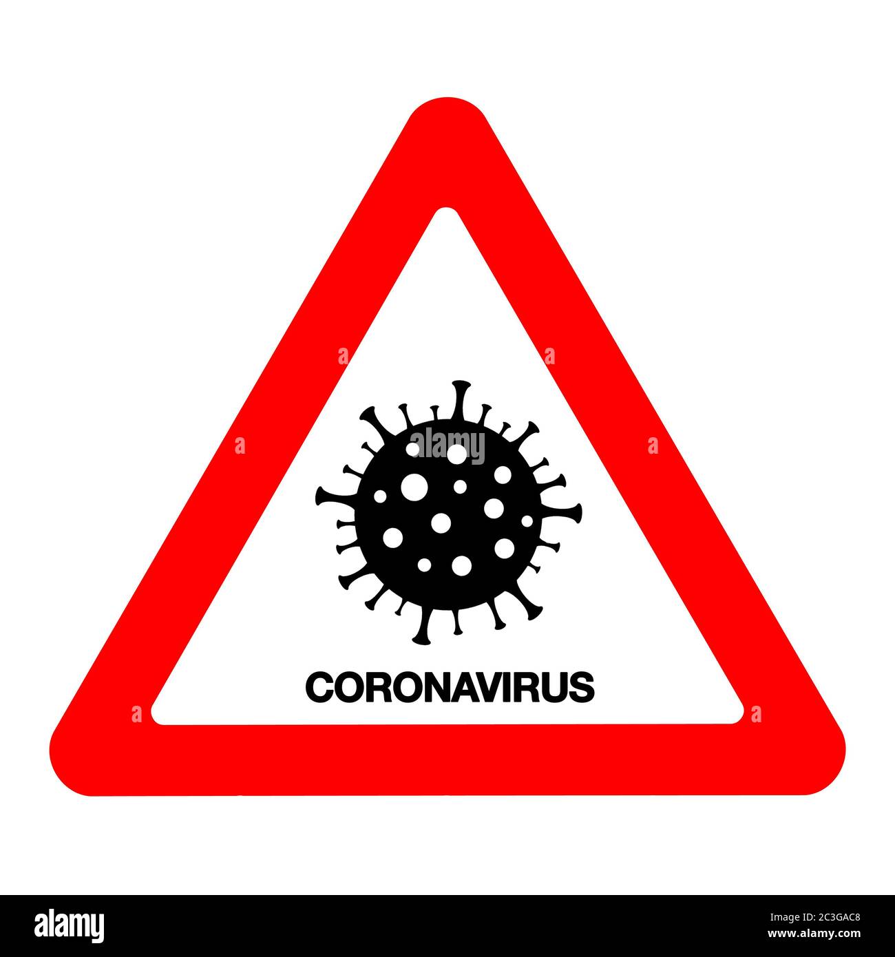 Warnschild für Coronavirus. Medizinisches Konzept für Pandemieausbrüche. Stockfoto
