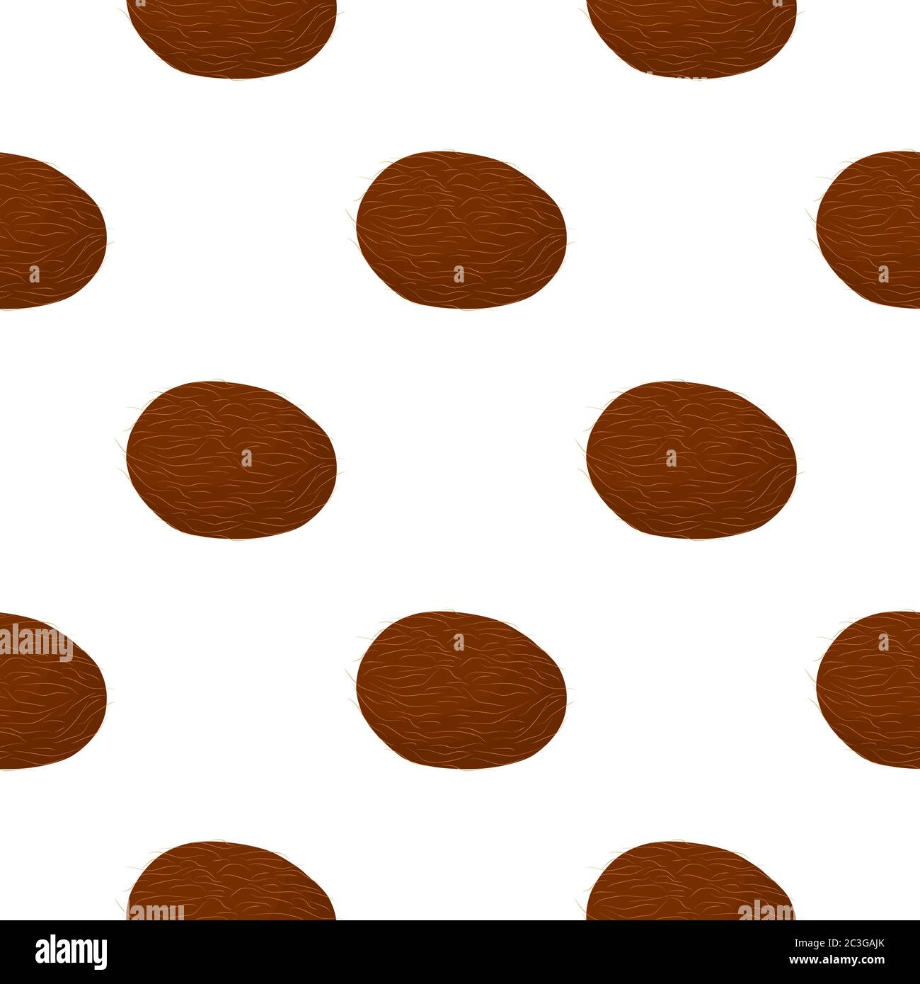 Illustration zum Thema große farbige nahtlose Kokosnuss, helle Frucht Muster für Siegel. Fruchtmuster bestehend aus schönen nahtlosen wiederholen Kokosnuss. Simp Stock Vektor