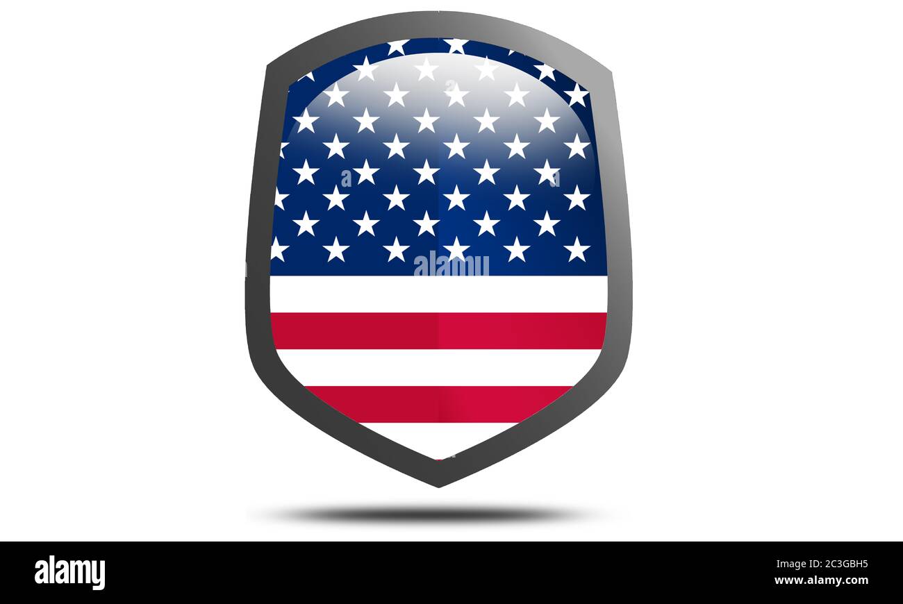 Symbol für US-Länderflagge, 3D-Rendering Stockfoto