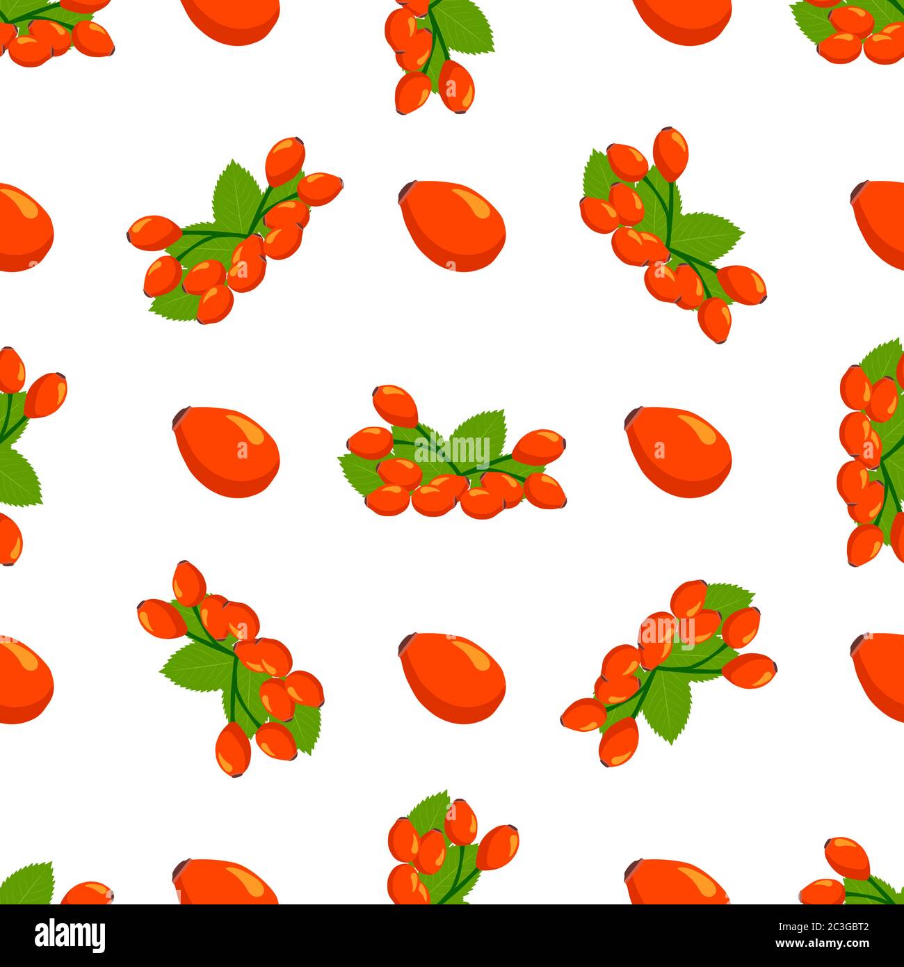 Illustration zum Thema große farbige nahtlose Rose Hip, helle Beere Muster für Dichtung. Berry Muster bestehend aus schönen nahtlosen wiederholen Rose Hüfte. Si Stock Vektor