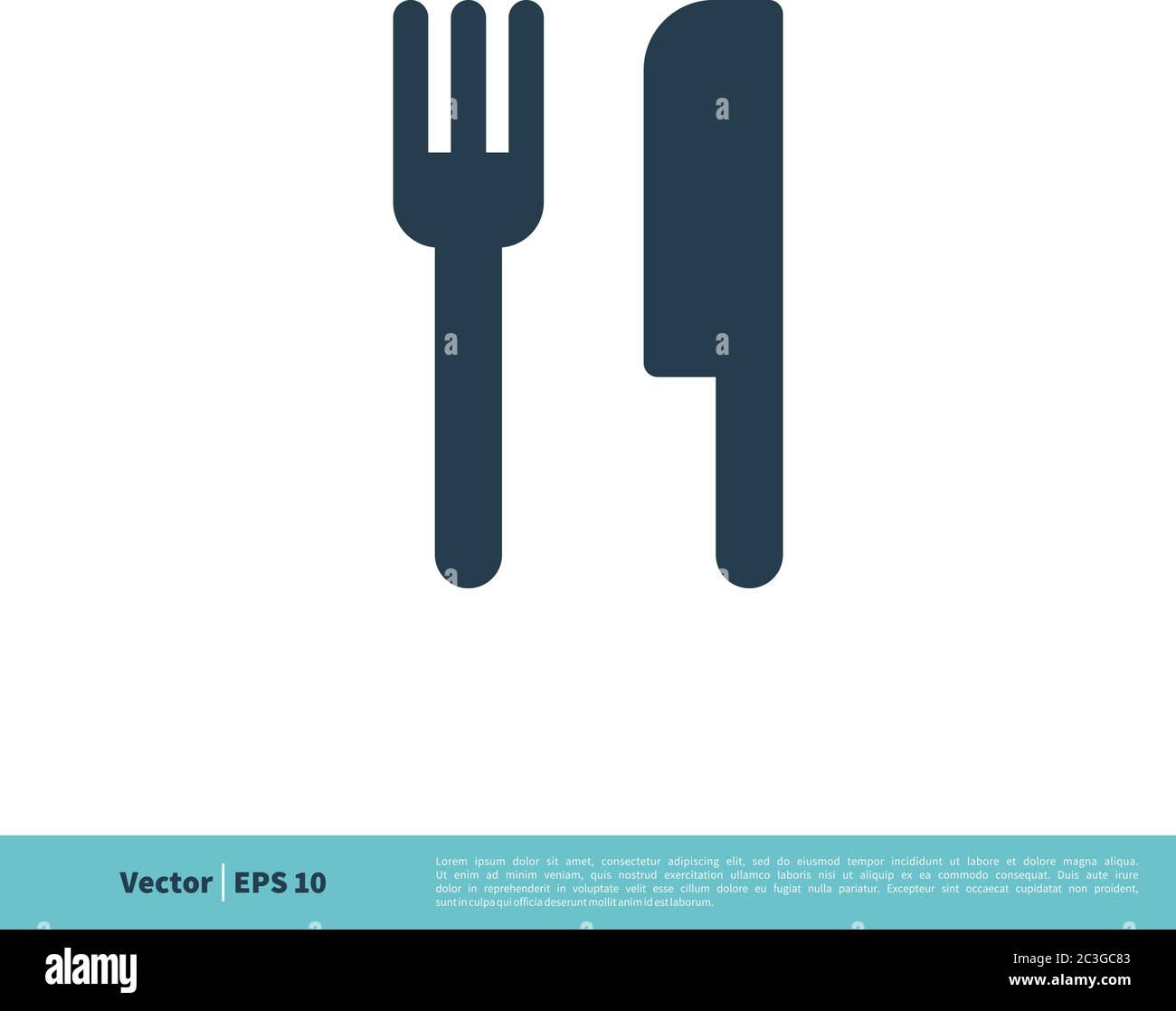 Gabel und Messer Symbol Vektor Logo Vorlage Illustration Design. Vektor EPS 10. Stock Vektor