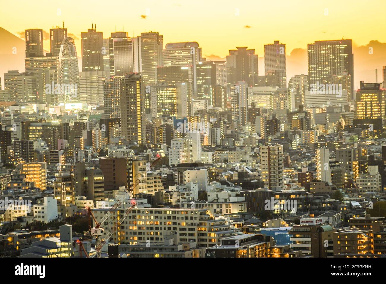 Sonnenuntergang vom Bunkyo Civic Center Stockfoto